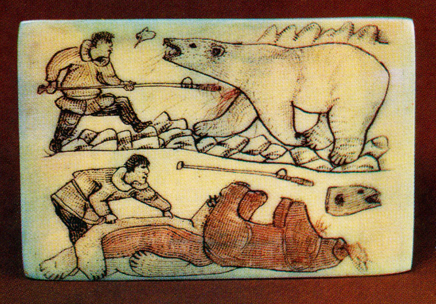 Roshilin. Bear-hunting. Plaque. 1930s