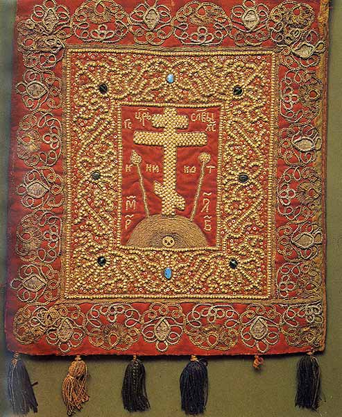 Icon-cloth “The Golgotha Cross”.  Mid-17th century. 