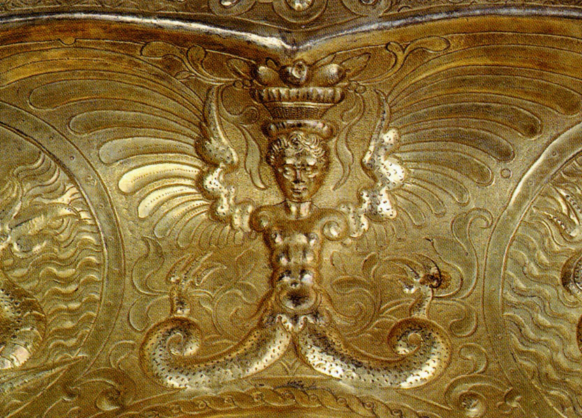 Dish-basin. 1613-1614.Detail of engraving