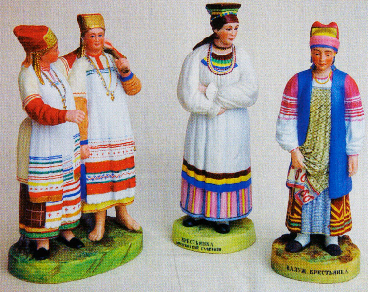 Figurines of the series “Peoples of  Russia”. Late 19th – early 20th century.