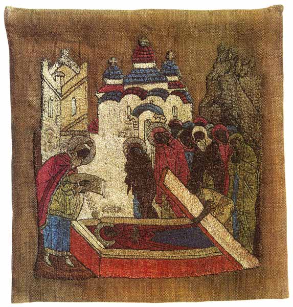 The Burial of St. Anna. Icon-cloth. Second half of the 15th century