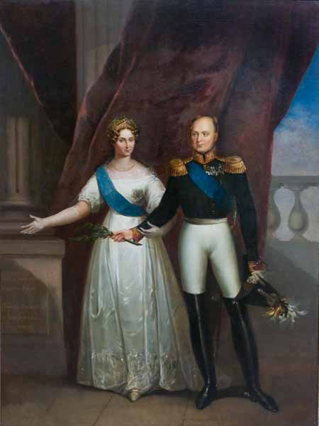 Неизв.художник. Портрет императора Александра I с супругой.
