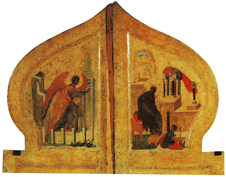 The Royal Doors. Detail. The Annunciation and the Evangelists. 1425 – 1427. 
