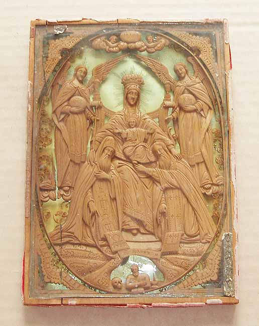 Miniature icon. The Virgin of the Caves. Kiev. 19th century