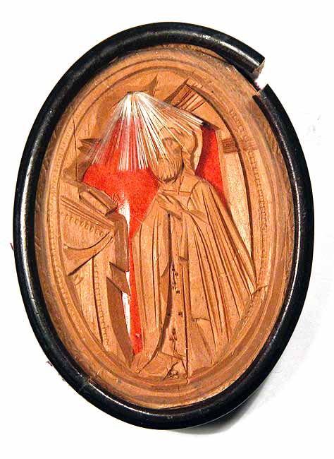 Miniature icon. St. Sergius of Radonezh offering a prayer. 