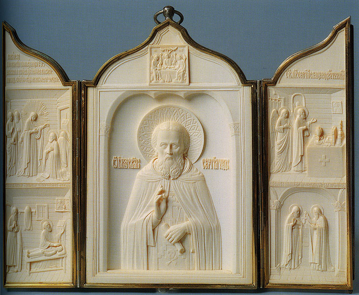 Folding icon. St. Sergius of Radonezh with scenes from his life. 1866. 