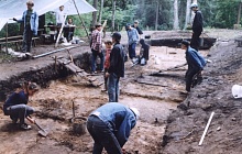 The excavations of Kikino hillfort on the Velya river. 